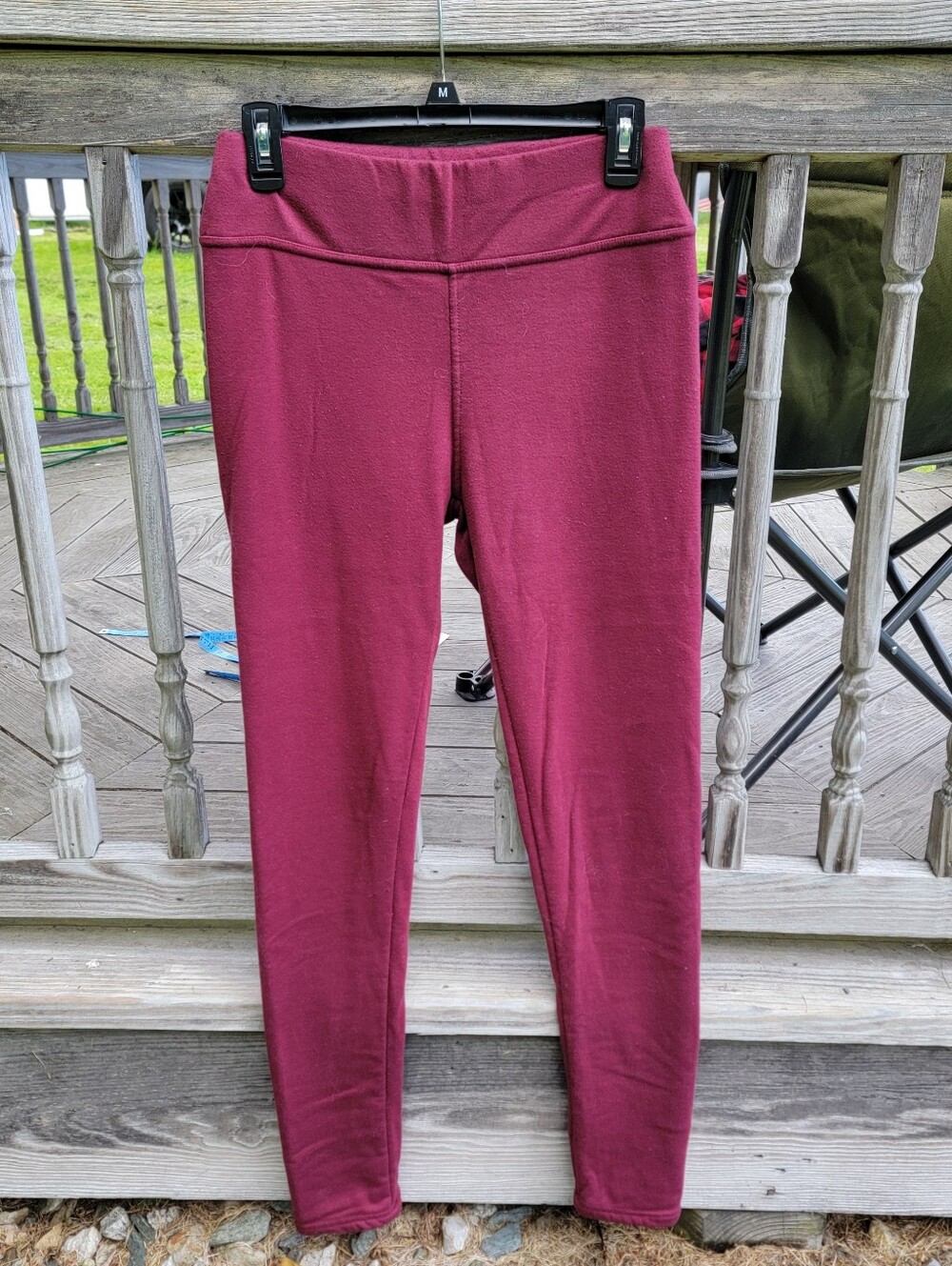 LIDA Collection warm winter fleece lined burgundy leggings L/XL